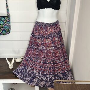Authentic Purples Made In India Wrap Around Hippie Skirt